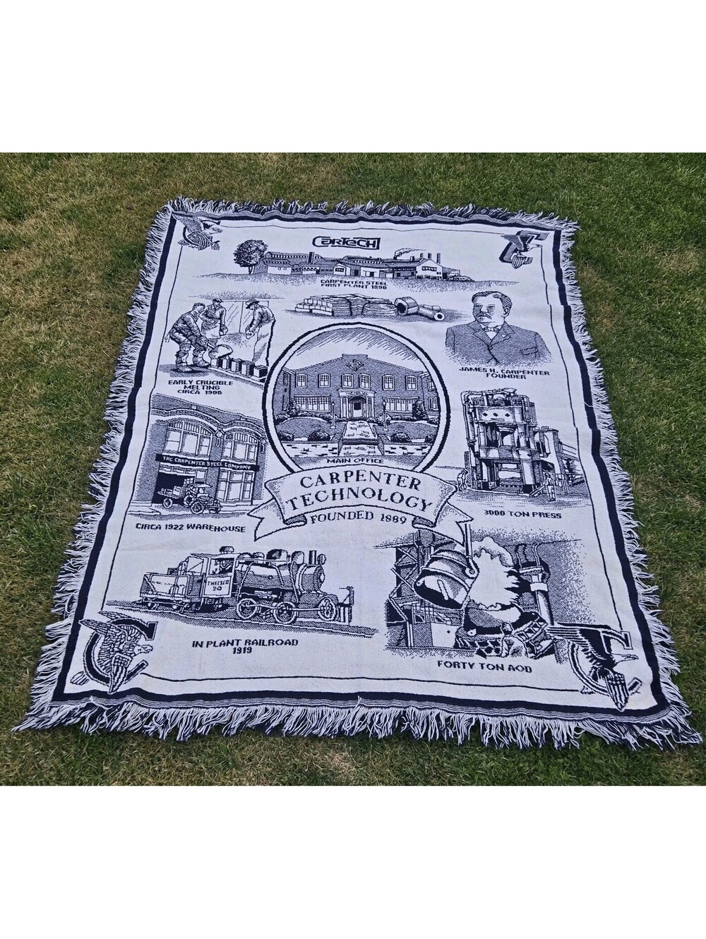 VTGCarpenter Technology Corp, Cartech, Steel Co Reading PA Blanket Throw 50 x 60